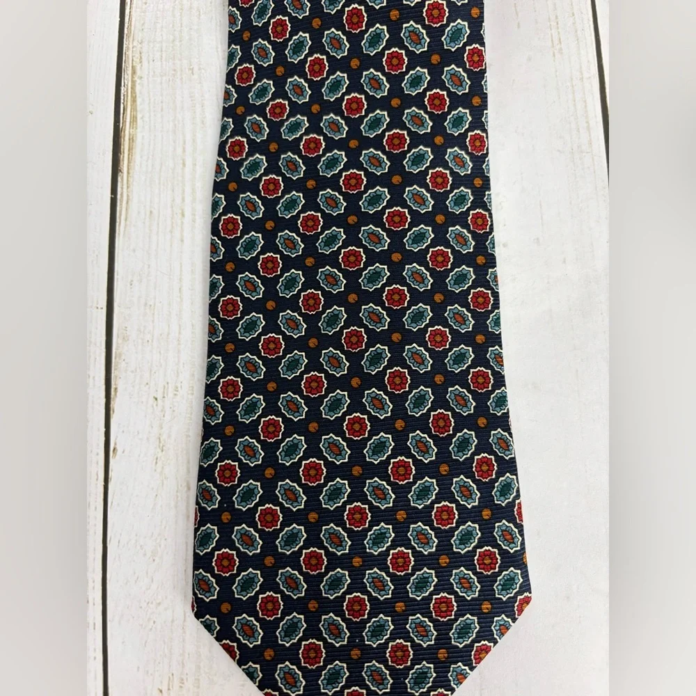 Brooks Brothers Makers Floral‎ 100% Silk Necktie Handmade USA 58x3.75 Black